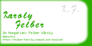 karoly felber business card